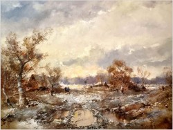 Zimowy krajobraz ze sztafażem - Ingfried Paul Henze-Morro (1925-2013)