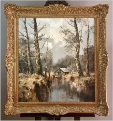 Technika szpachlowa! Leśne rozlewisko - Erich Paulsen *1932