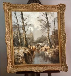 Technika szpachlowa! Leśne rozlewisko - Erich Paulsen *1932