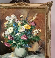 Malarstwo szpachlowe! Kwiaty w wazonie - oryg. Erich Griese *1912