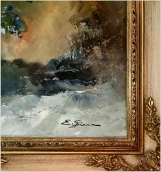 Malarstwo szpachlowe! Kwiaty w wazonie - oryg. Erich Griese *1912