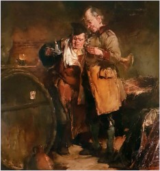 Malarstwo Aukcyjne! Próba Wina - Dickmeis Gerhard (Heinsberg 1918 - 1978 Jülich)