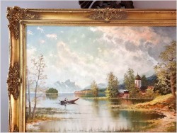 Rybak nad jeziorem Stranbergersee - Gustaw Weiss/Guwe (106cmx96cm)