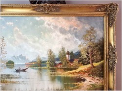 Rybak nad jeziorem Stranbergersee - Gustaw Weiss/Guwe (106cmx96cm)