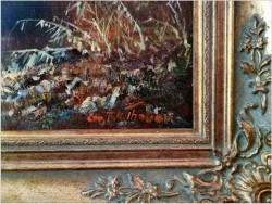 Stary obraz olejny! Piknik w parku - Friedrich Karl Thauer (1924-2009)