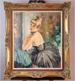 Wspaniały obraz olejny! Balerina - Valet André (Szwajcaria *1924)