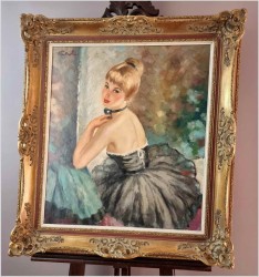 Wspaniały obraz olejny! Balerina - Valet André (Szwajcaria *1924)