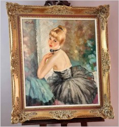 Wspaniały obraz olejny! Balerina - Valet André (Szwajcaria *1924)