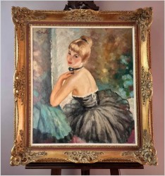 Wspaniały obraz olejny! Balerina - Valet André (Szwajcaria *1924)