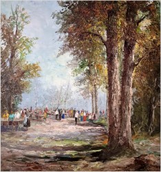 Technika szpachlowa! Ogród kawowy - Herbert Uerpmann (1911-1996)