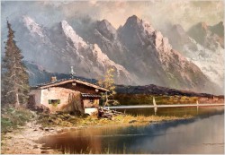 Piękny panoramiczny krajobraz! Jezioro Urnersee - Gustaw Weiss/Guwe