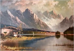 Piękny panoramiczny krajobraz! Jezioro Urnersee - Gustaw Weiss/Guwe