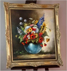 Wiosenne kwiaty w wazonie - sygn. Heinrichs | Niemcy XXw.