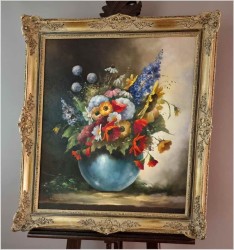 Wiosenne kwiaty w wazonie - sygn. Heinrichs | Niemcy XXw.