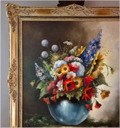 Wiosenne kwiaty w wazonie - sygn. Heinrichs | Niemcy XXw.