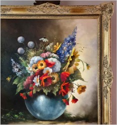 Wiosenne kwiaty w wazonie - sygn. Heinrichs | Niemcy XXw.