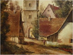 POLECAMY! PERFEKCYJNY KRAJOBRAZ, MARINA - MALARSTWO NIEMIECKIE, MESSNER XXw.