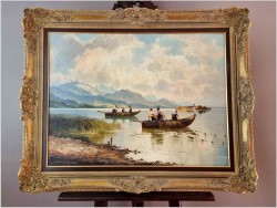 Rybacy nad jeziorem Chiemsee - H. Stadelhofer *1914 | Galerie Doris