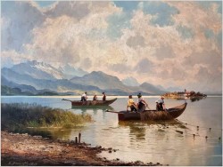 Rybacy nad jeziorem Chiemsee - H. Stadelhofer *1914 | Galerie Doris