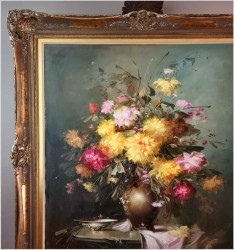 Pałacowe malarstwo! Kwiaty w wazonie - Kömpöczy Balogh Endre (Hungary 1911-1977)