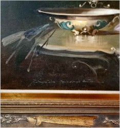 Pałacowe malarstwo! Kwiaty w wazonie - Kömpöczy Balogh Endre (Hungary 1911-1977)