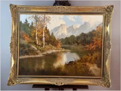 Polecamy Tyrol! Zakole górskiej rzeki - J.H.Thomas (*1922 Dresden)