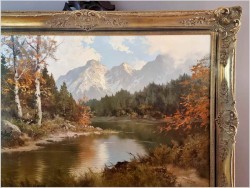 Polecamy Tyrol! Zakole górskiej rzeki - J.H.Thomas (*1922 Dresden)