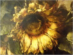 ABSOLUTNE ARCYDZIEŁO! MARTWA NATURA, SŁONECZNIKI -  DICKMEIS GERHARD (1918 – 1978)