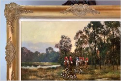 Panoramiczny obraz! Wyjazd na polowanie org. Eugen Otterbach *1907