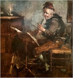 Arcydzieło! Staruszek grający na flecie - Dickmeis Gerhard (1918 - 1978)