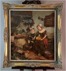 Super obraz! Gosposia z dziewczynką - Dickmeis Gerhard (1918-1978)