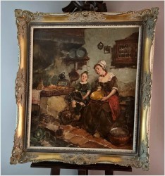 Super obraz! Gosposia z dziewczynką - Dickmeis Gerhard (1918-1978)