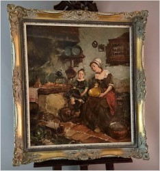 Super obraz! Gosposia z dziewczynką - Dickmeis Gerhard (1918-1978)