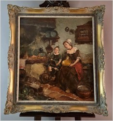 Super obraz! Gosposia z dziewczynką - Dickmeis Gerhard (1918-1978)