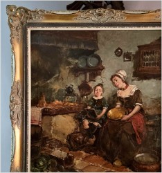 Super obraz! Gosposia z dziewczynką - Dickmeis Gerhard (1918-1978)