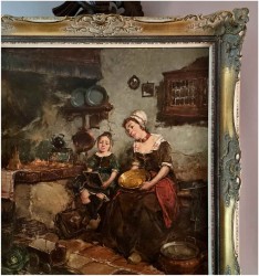 Super obraz! Gosposia z dziewczynką - Dickmeis Gerhard (1918-1978)