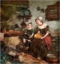 Super obraz! Gosposia z dziewczynką - Dickmeis Gerhard (1918-1978)