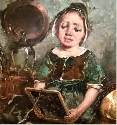 Super obraz! Gosposia z dziewczynką - Dickmeis Gerhard (1918-1978)