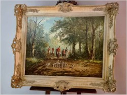 Wspaniałe malarstwo! Par Force - Michael Joseph Stüber (1872-1954) 