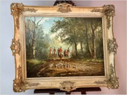 Wspaniałe malarstwo! Par Force - Michael Joseph Stüber (1872-1954) 