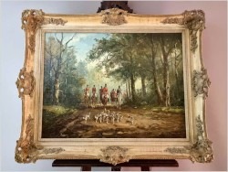 Wspaniałe malarstwo! Par Force - Michael Joseph Stüber (1872-1954) 