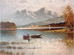 Wspaniały stary obraz! Stranbergersee - Gustaw Weiss / Guwe 1886-1973