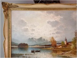 Wspaniały stary obraz! Stranbergersee - Gustaw Weiss / Guwe 1886-1973