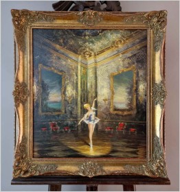 Pałacowy obraz! Tańcząca baletnica - Heinz Ludwig Münnich (1921-1978)