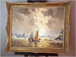 Mega Rarytas! Technika szpachlowa - Łodzie w zatoce | Carol Spree *1907