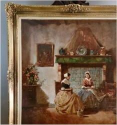 Scena rodzajowa! Robótki ręczne - Herman Schmidtmann (1869-1936)
