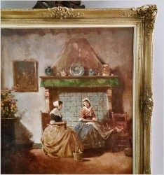 Scena rodzajowa! Robótki ręczne - Herman Schmidtmann (1869-1936)