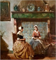 Scena rodzajowa! Robótki ręczne - Herman Schmidtmann (1869-1936)