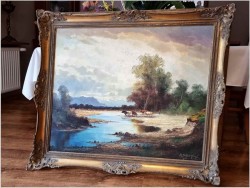 Wyjątkowy pejzaż z krowami ~ Helmut Stadelhofer *1914 | Rozmiar XXXL!