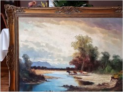 Wyjątkowy pejzaż z krowami ~ Helmut Stadelhofer *1914 | Rozmiar XXXL!